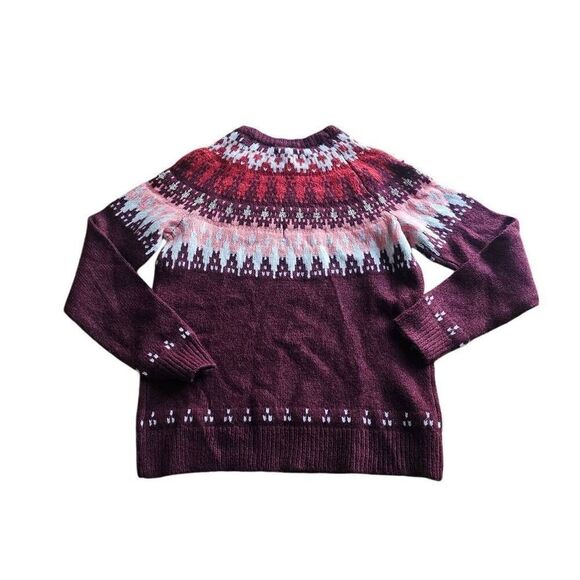 Sonoma womens Sz S dark red Fairisle Christmas sweater the super soft sweater - Picture 3 of 7
